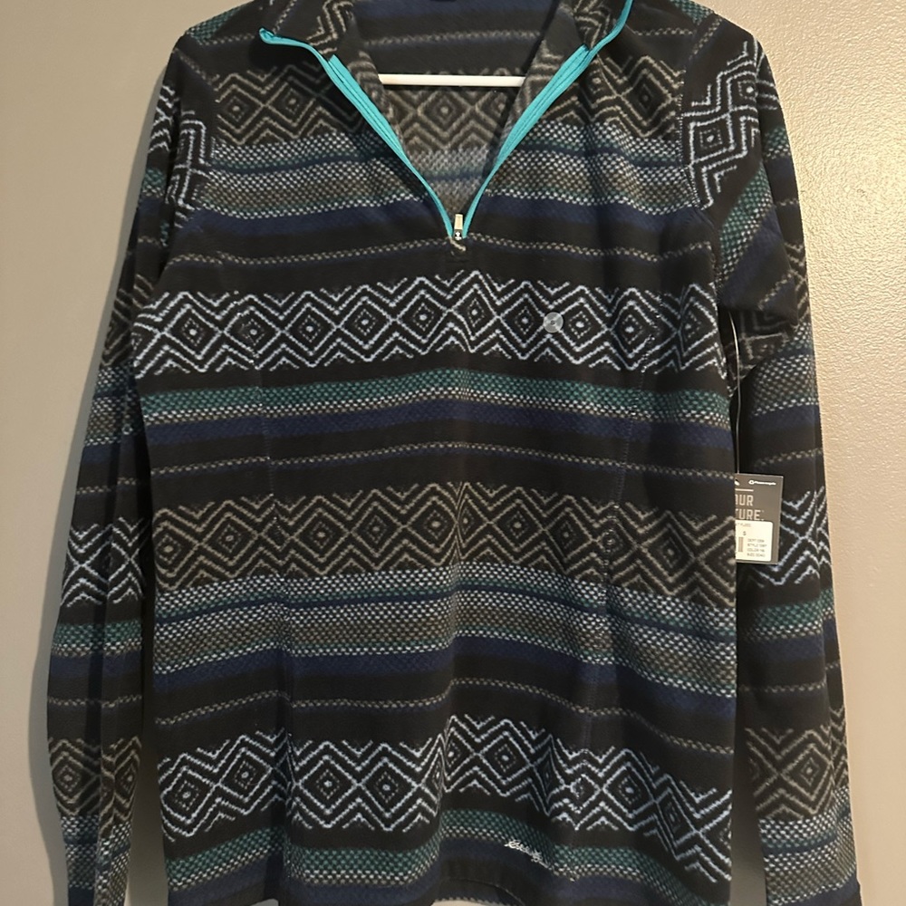 Eddie Bauer 1/4 zip sapphire fleece NWT